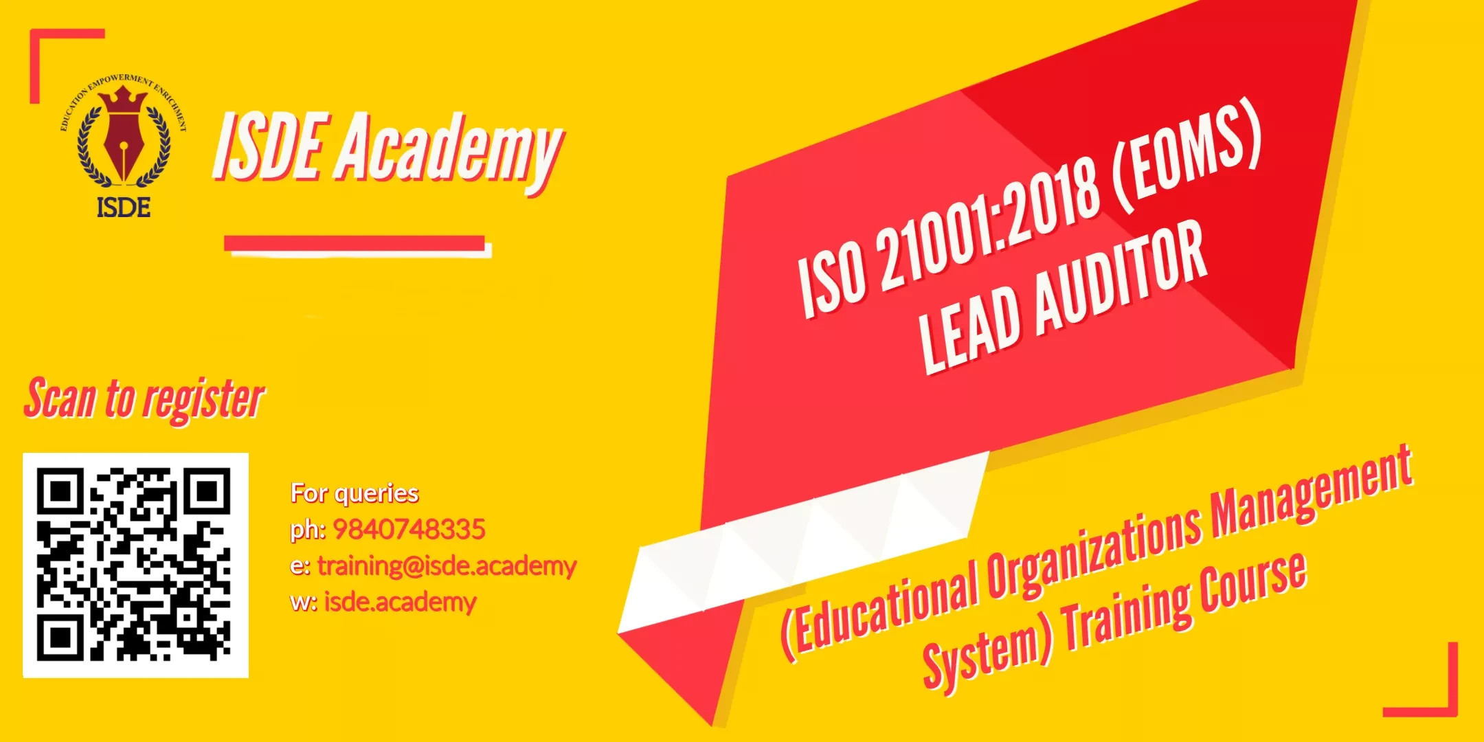ISO 21001:2018 Lead Auditor Training Course (Food Safety Management Systems) 